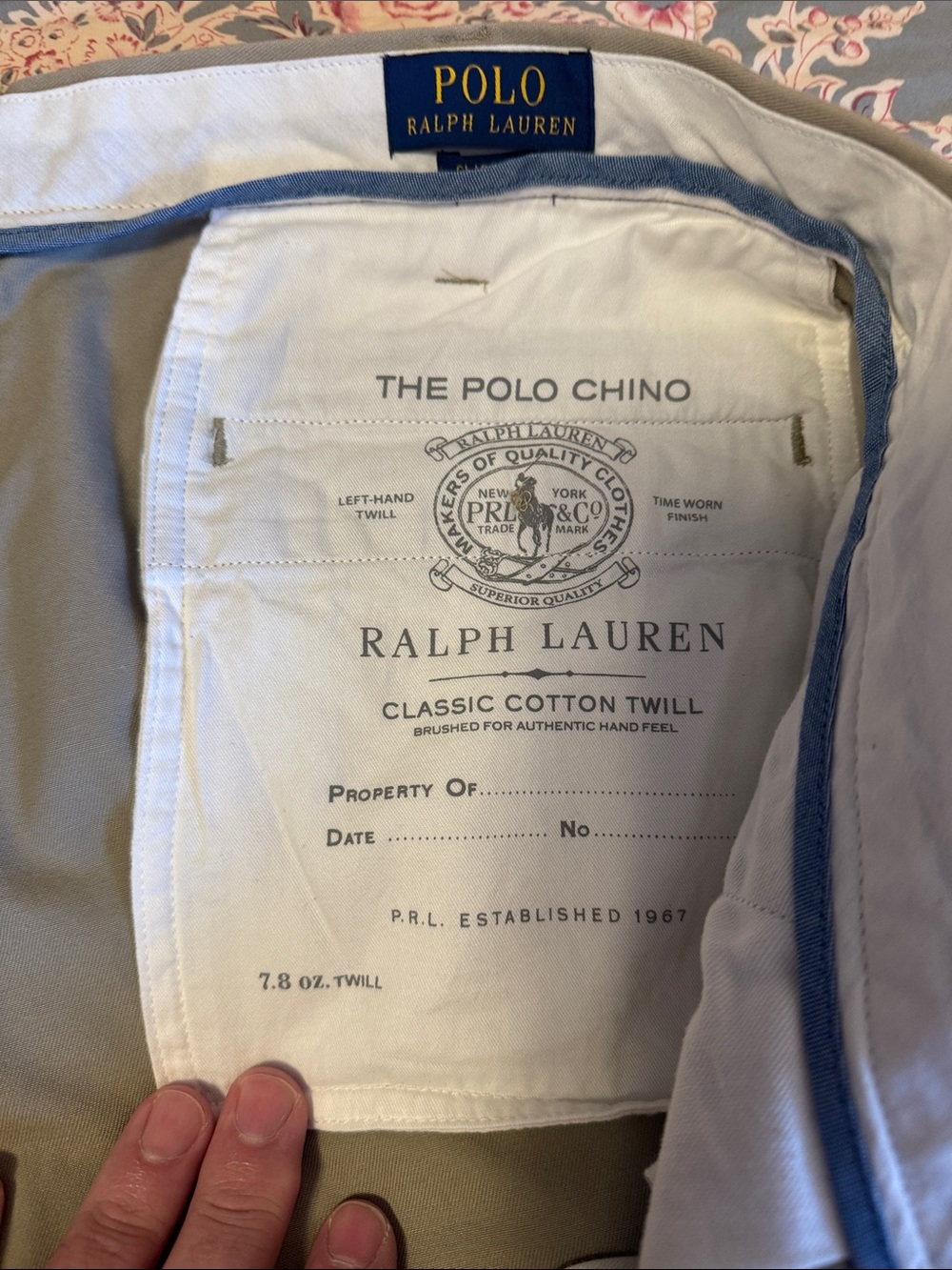 Polo by Ralph Lauren Khaki Men’s Cotton Chinos/38 x 30/EXCELLENT CONDITION! - Picture 3 of 9